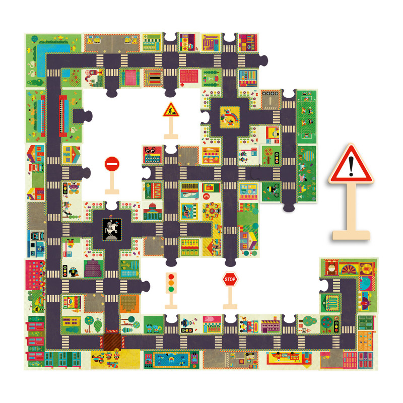 Djeco - Puzzle, The city, 24 pcs