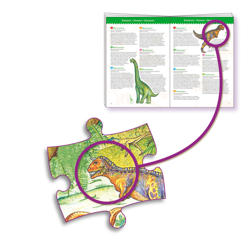 Djeco - Observation puzzle, Dinosaur + booklet, 100 pcs - FSC MIX