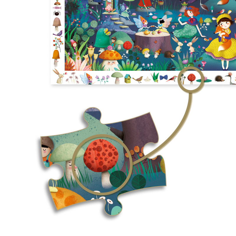 Djeco - Pussel, Enchanted forest, 100 pcs - FSC MIX