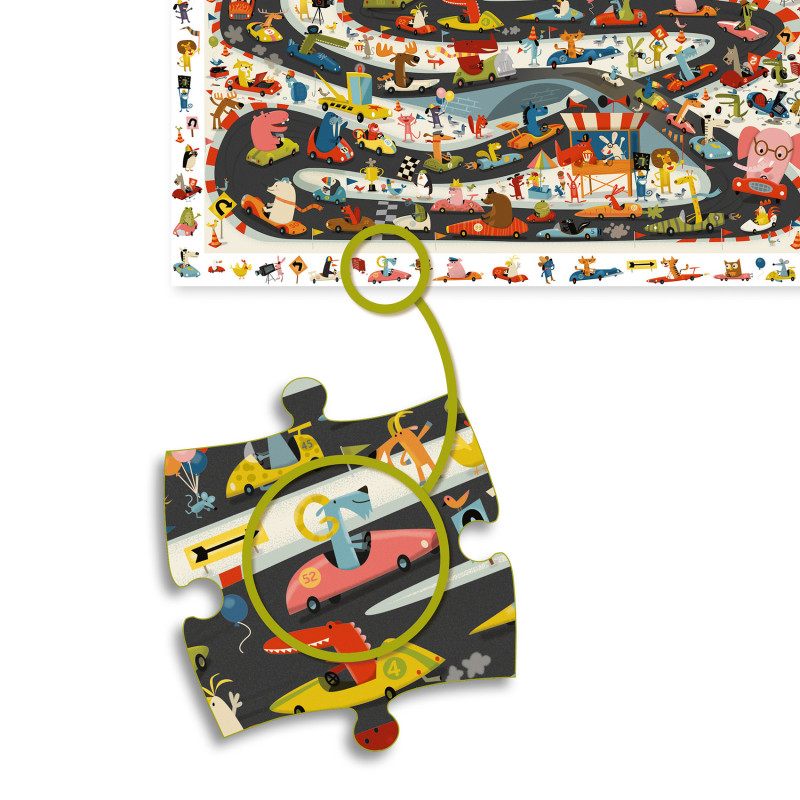 Djeco - Pussel Car Rally, 54 pcs - FSC MIX