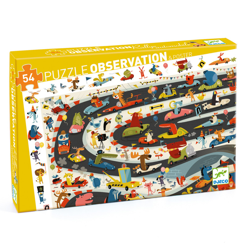 Djeco - Pussel Car Rally, 54 pcs - FSC MIX