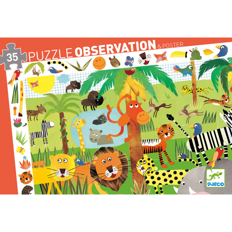 Djeco - Observation puzzle Jungle, 35 pcs - FSC MIX
