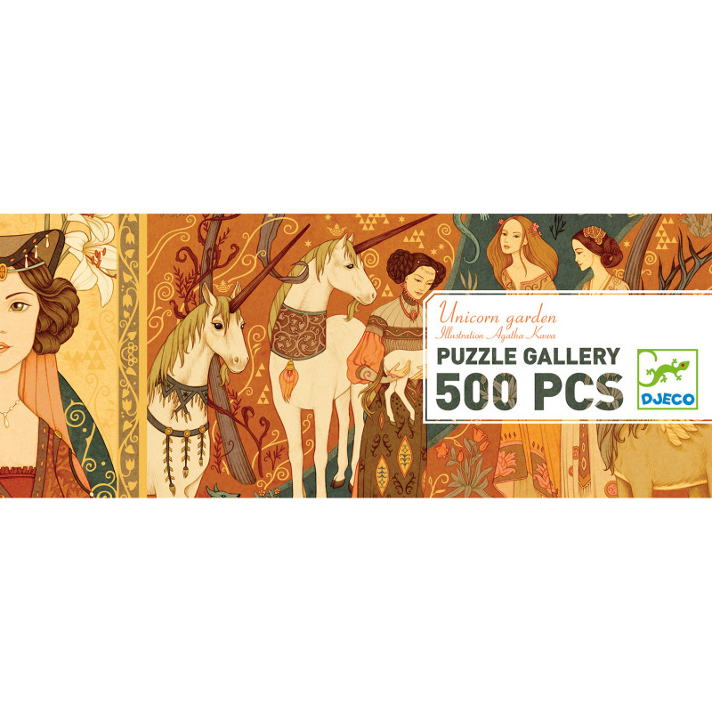 Djeco - Puzzle gallery, Unicorn Garden, 500 pcs - FSC MIX