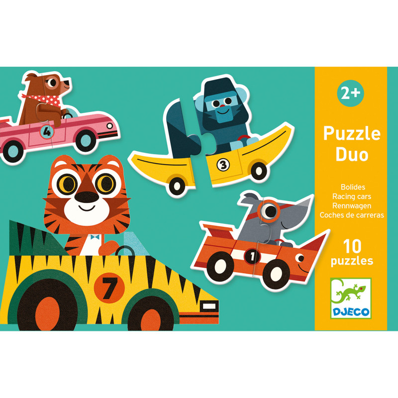 Djeco - Puzzle Duo Racing Cars