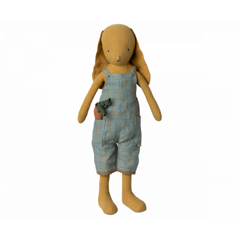 Maileg - Bunny size 3, Dusty Yellow med overall