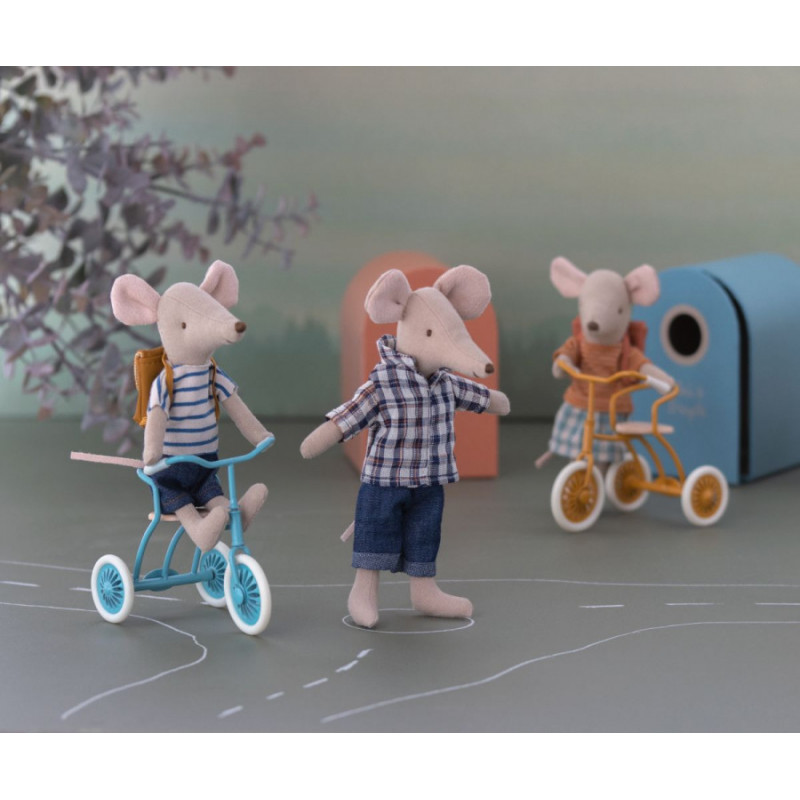 Maileg - Abri à tricycle, Mouse - Petrol blue