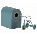 Maileg - Abri à tricycle, Mouse - Petrol blue