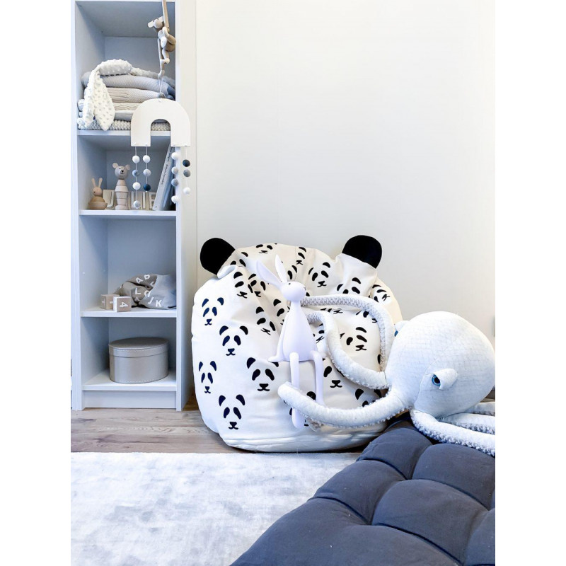 Bini - Saccosäck med Panda, handtag blå