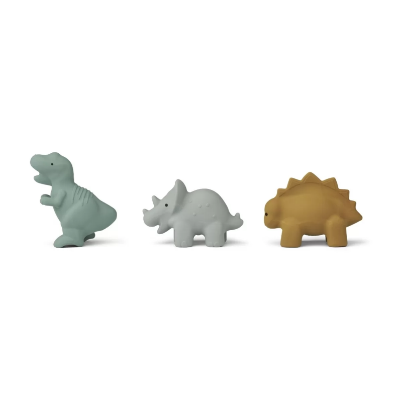 Liewood - David gummileksak dino blue multi mix, 3-pack