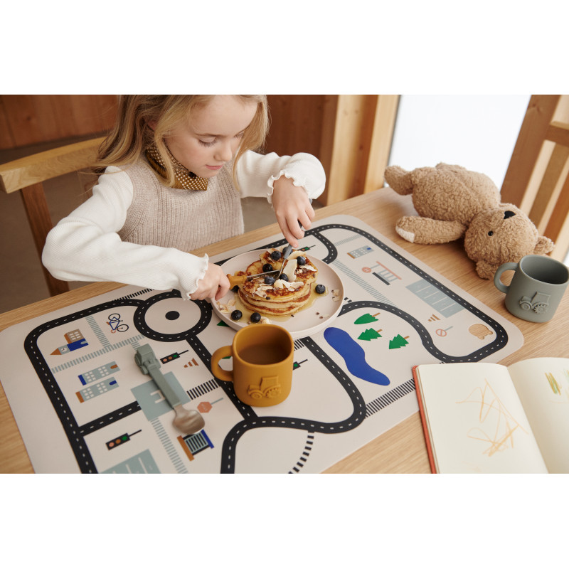 Liewood - Jude Printed Placemat, Horses / Dark rosetta