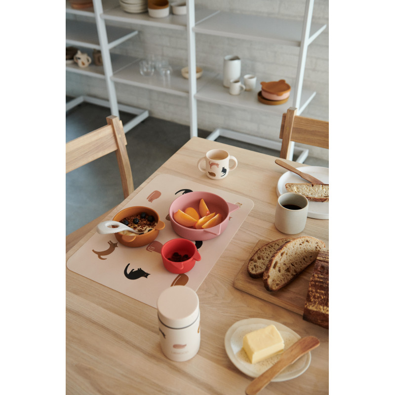 Liewood - Jude Printed Placemat, Horses / Dark rosetta