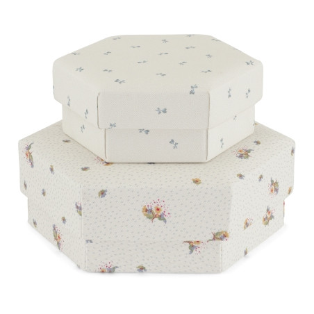 Konges slöjd - Tygklädda boxar 2-pack, Blombukett/Petit Bisou Blue
