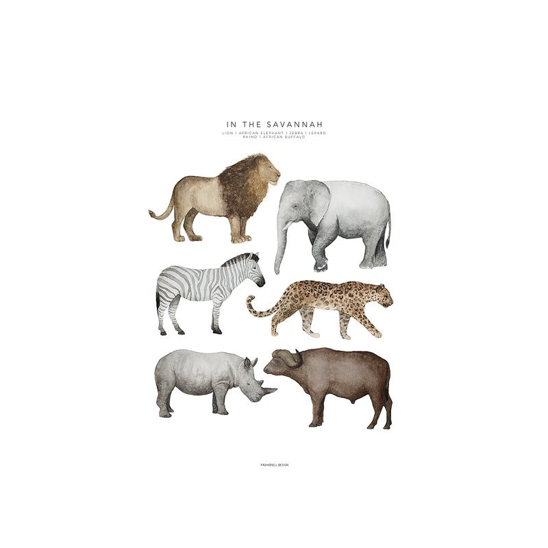 Fashionell - Poster, In the Savannah 50x70cm