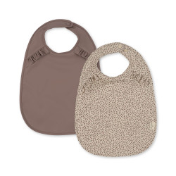 Konges slöjd - 2-pack Haklapp med volang, Milk Tank/Antler