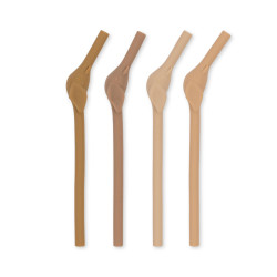 Konges slöjd - 4-pack Sugrör i silikon, Rosesand mix
