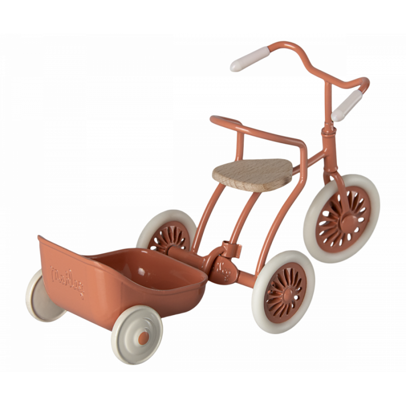 Maileg - Tricycle hanger Mouse, coral
