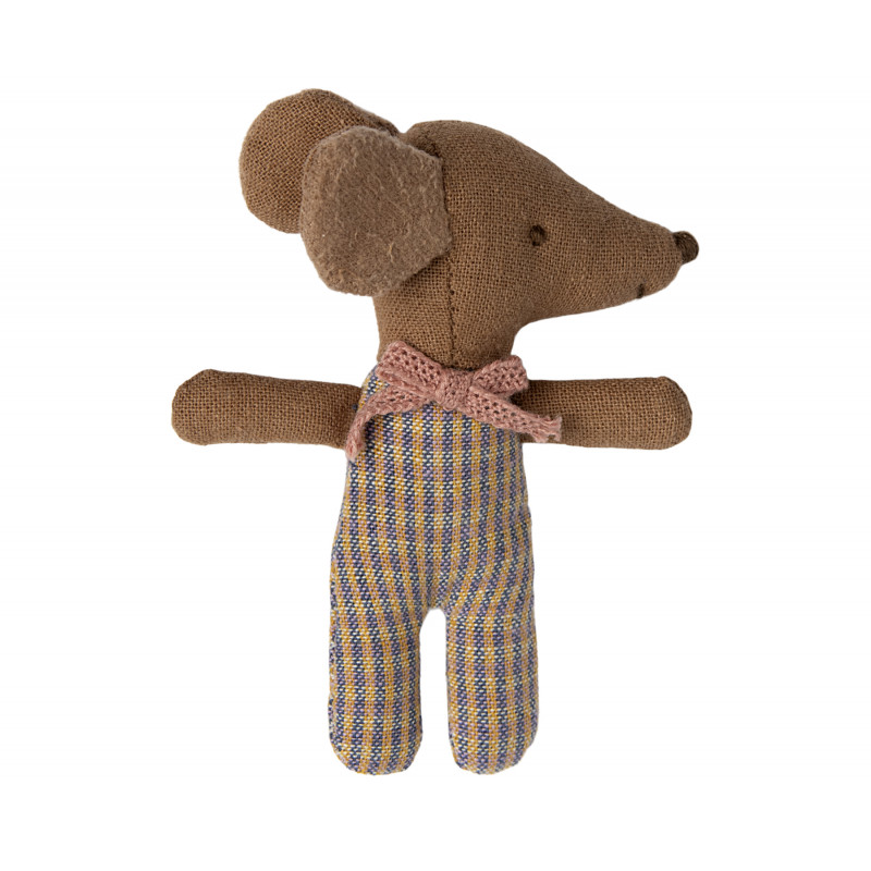 Maileg - Sleepy/wakey babymus i tändsticksask, Rose rutig
