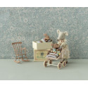 Maileg - Sleepy/wakey babymus i tändsticksask, Rose rutig