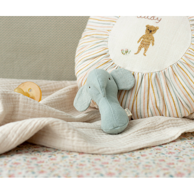 Maileg - Lullaby friends, Elephant rattle - Light dusty blue