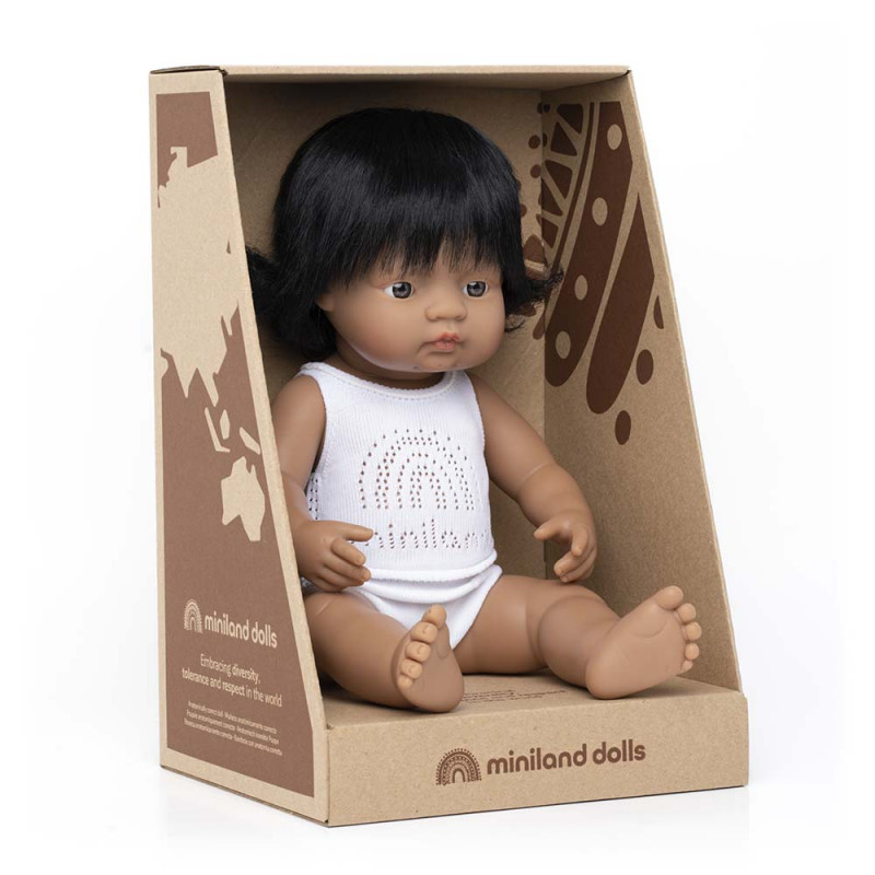 Miniland - Docka Valentina, 38 cm med långt hår