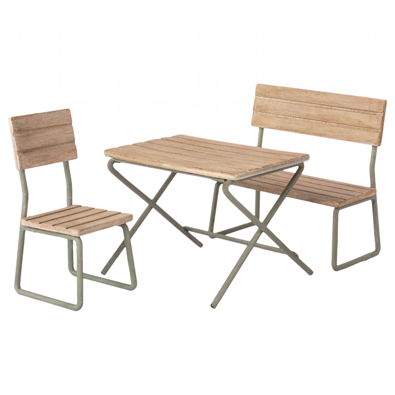 Maileg - Garden set, table with chair and bench