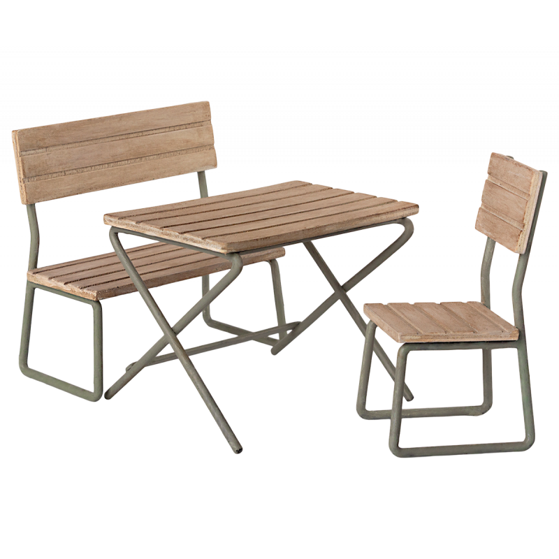 Maileg - Garden set, table with chair and bench