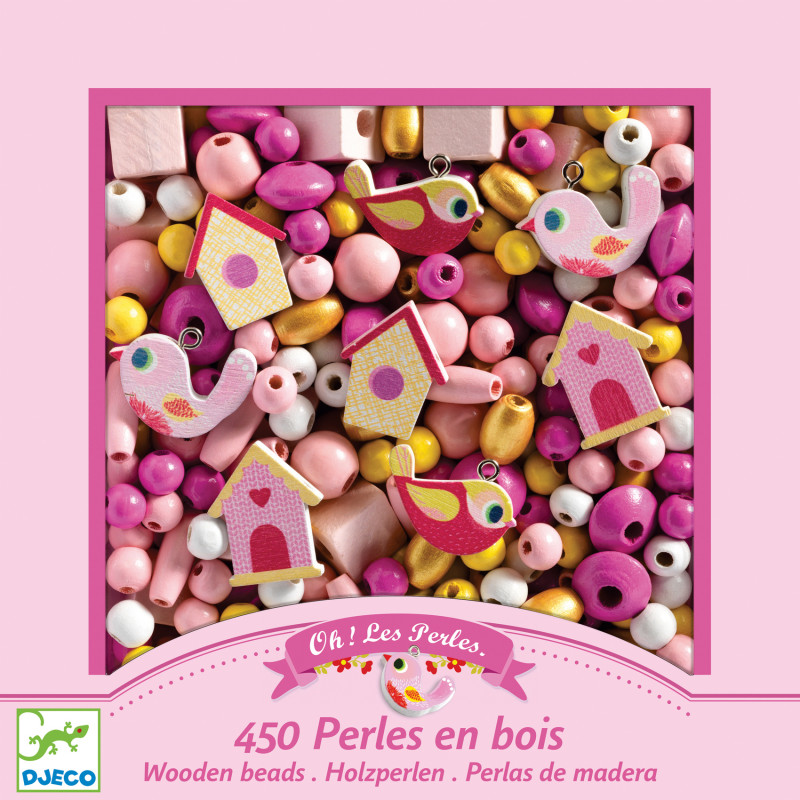 Djeco - Wooden Beads, Birds