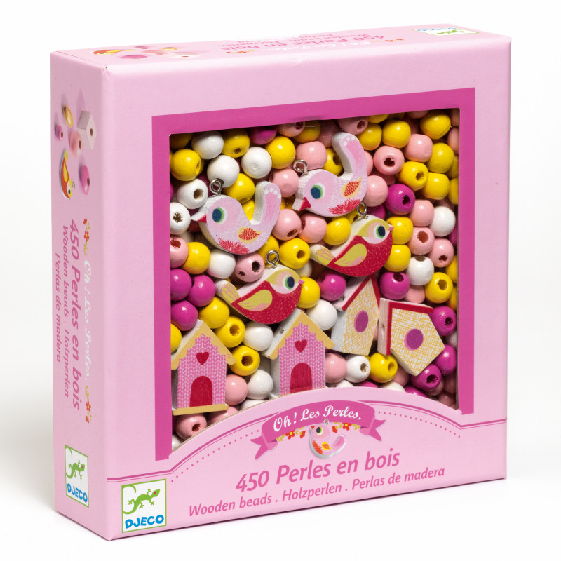 Djeco - Wooden Beads, Birds