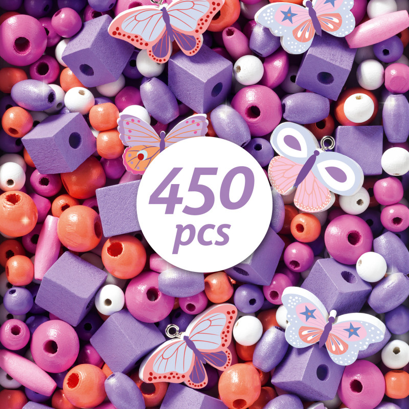 Djeco - Wooden beads, Butterflies