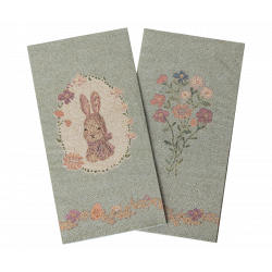 Maileg - Servetter, Lapin de Pâques - Green/Rose