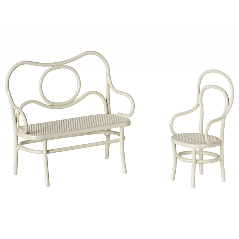 Maileg - Café set, Mouse, Small - Off white