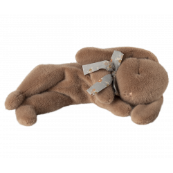 Maileg - Sleeping bunny plush, Small - Soft brown