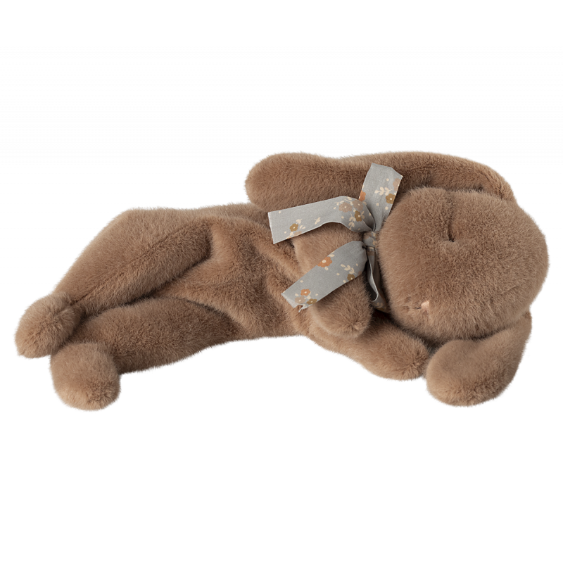 Maileg - Sleeping bunny plush, Small - Soft brown
