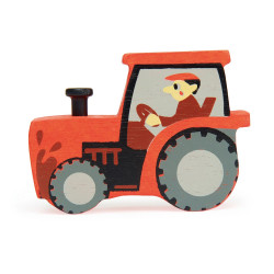 Tender leaf toys - Traktor i trä