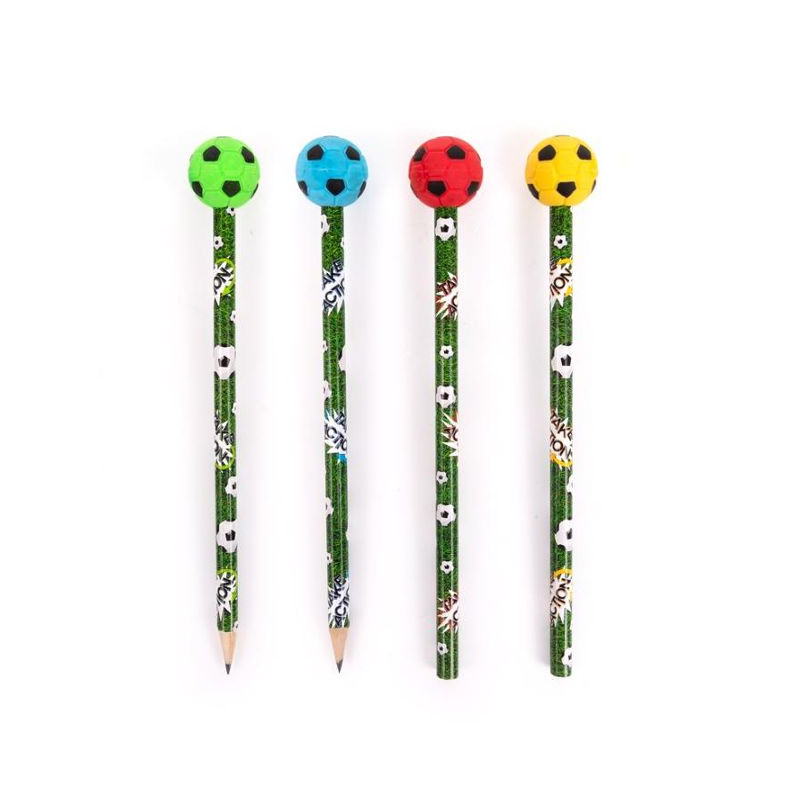 Trendhaus - TAKE AKTION FB Pencils & eraser football, 4 assorted
