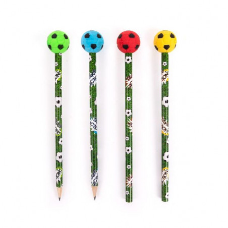 Trendhaus - TAKE AKTION FB Pencils & eraser football, 4 assorted