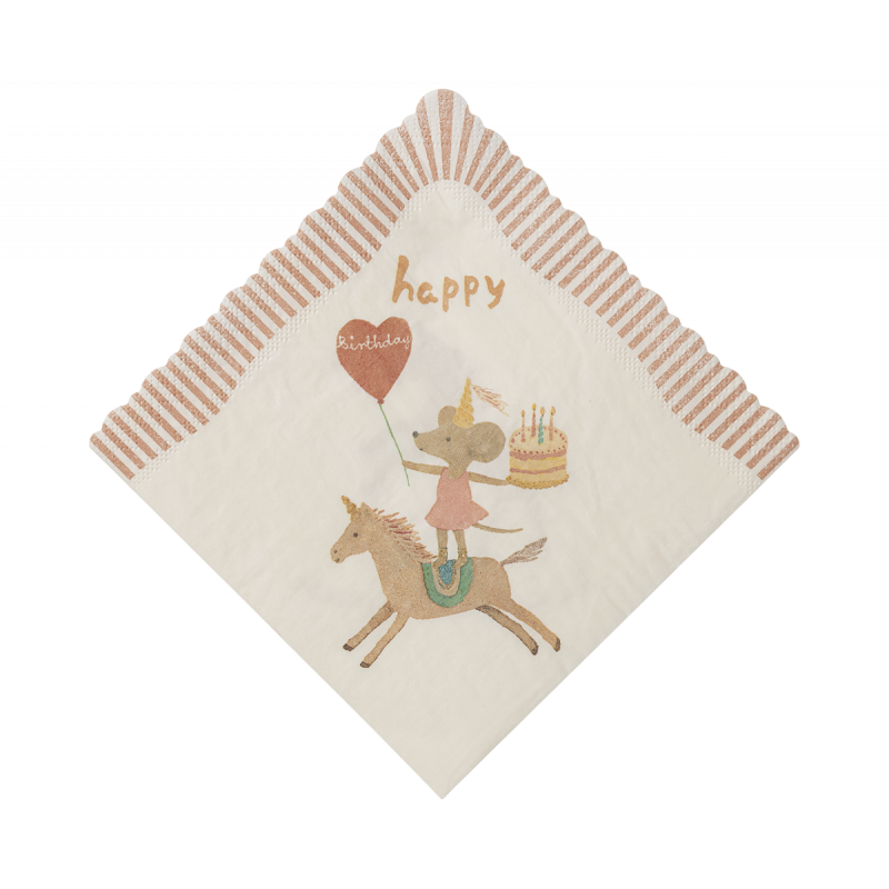 Maileg - Servetter, Happy birthday - Unicorn