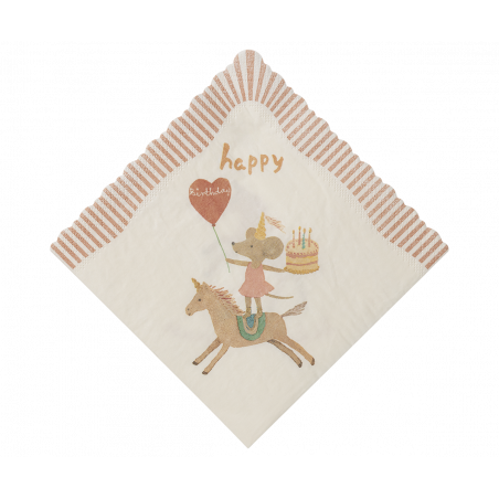 Maileg - Servetter, Happy birthday - Unicorn