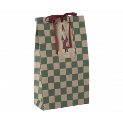 Maileg - Presentpåse, Medium - Checker Green