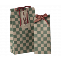 Maileg - Presentpåse, Medium - Checker Green