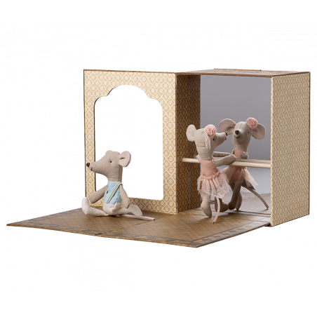 Maileg - Ballet mice in dance studio, Little sister and brother
