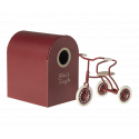 Maileg - Abri à tricycle, Mouse - Röd