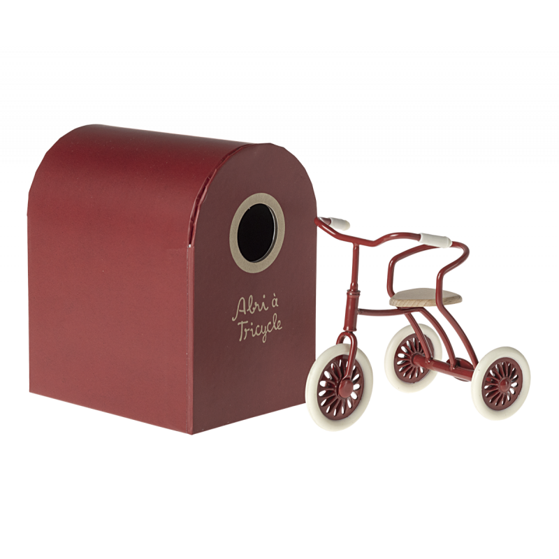 Maileg - Abri à tricycle, Mouse - Röd