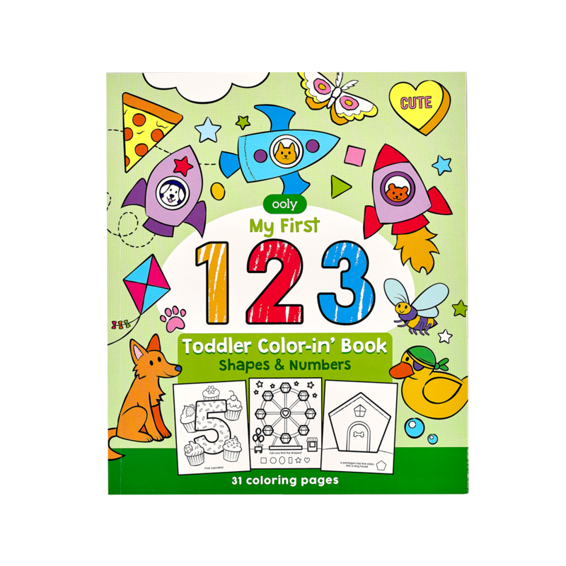 OOLY - Color-in’ Book – 123 Shapes & Numbers