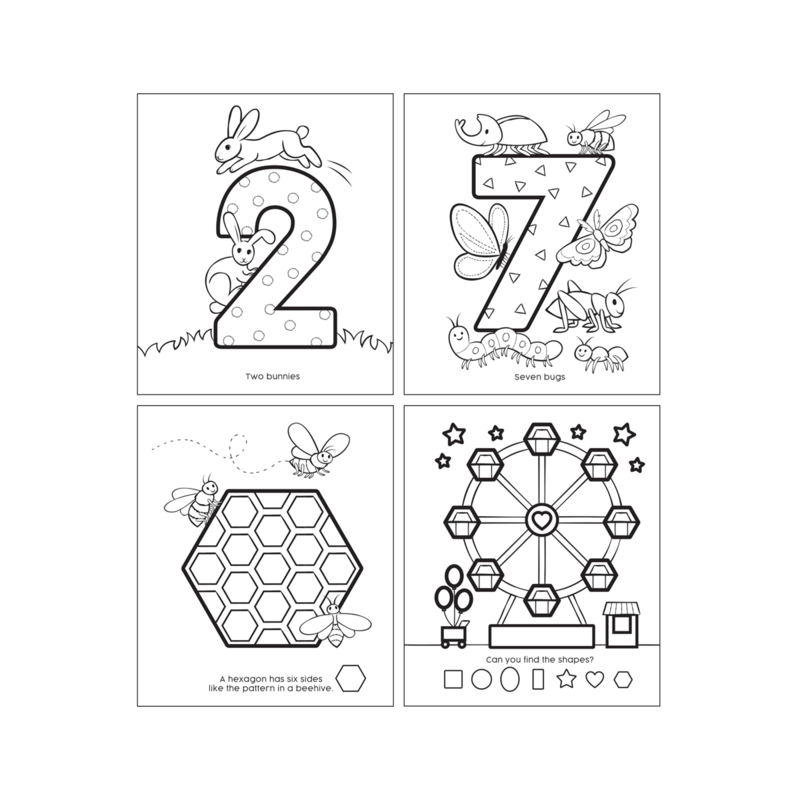 OOLY - Color-in’ Book – 123 Shapes & Numbers