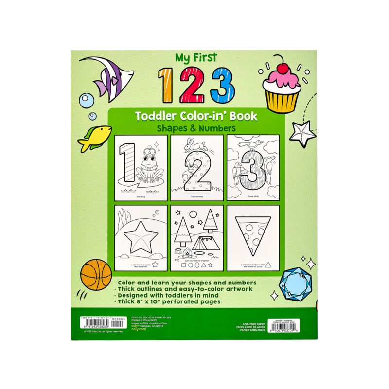 OOLY - Color-in’ Book – 123 Shapes & Numbers