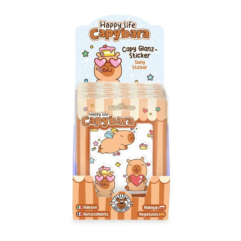 Trendhaus - CAPYBARA HAPPY LIFE Sticker Set, 26 pieces, 3 assorted