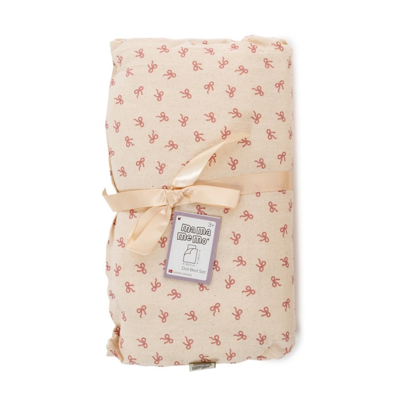 MAMAMEMO - Bed Set 50 cm, Pink Bow