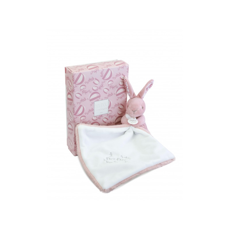 Doudou et Compagnie - BUNNY DOUDOU BUNNY with a comforter pink