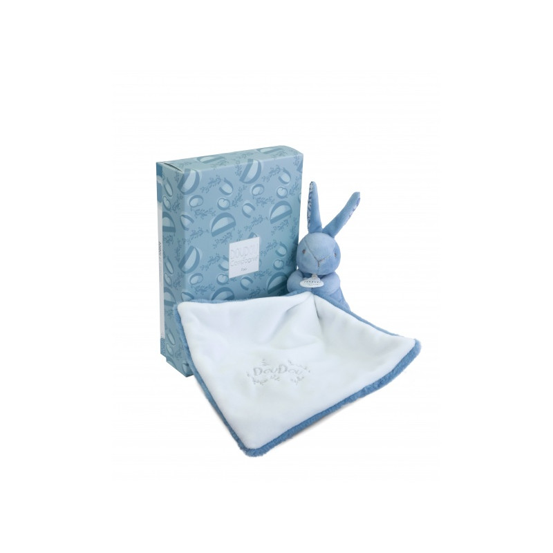 Doudou et Compagnie - BUNNY DOUDOU BUNNY with a comforter blue